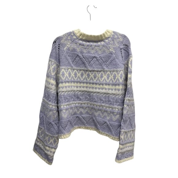 LUSH Women's Lilac Cropped Fair Isle Sweater XL - Picture 3 of 4